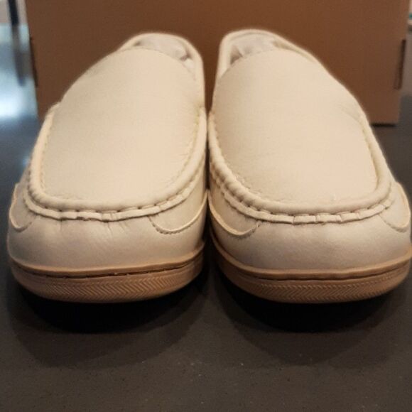 My Slippers Leather Beige Memory Foam Moccasins - Picture 8 of 9